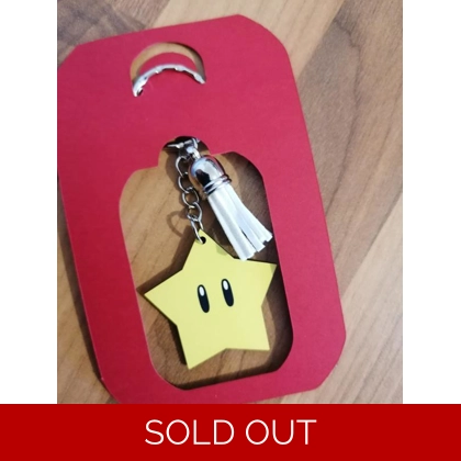 Super Mario Super Star Sublimated Keyring